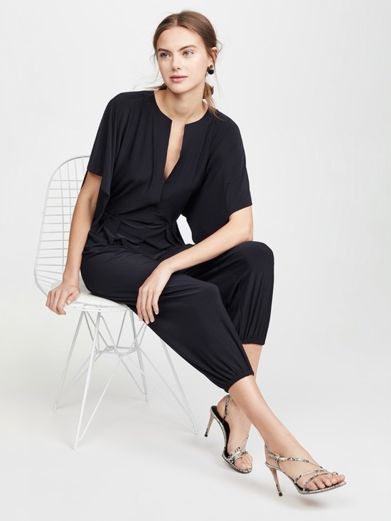 Norma Kamali Pants - NORMA KAMALI • Kamali Kulture Rectangle Jog Jumpsuit in Black